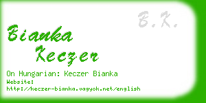 bianka keczer business card